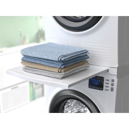 Meliconi 656113 - Pedestal para lavadora y secadora con cajón extraíble 70 cm blanco