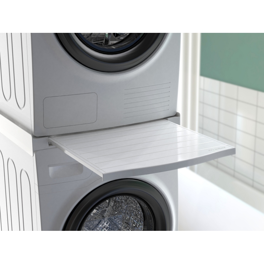 Meliconi 656113 - Pedestal para lavadora y secadora con cajón extraíble 70 cm blanco