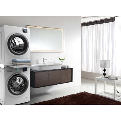 Meliconi 656113 - Pedestal para lavadora y secadora con cajón extraíble 70 cm blanco