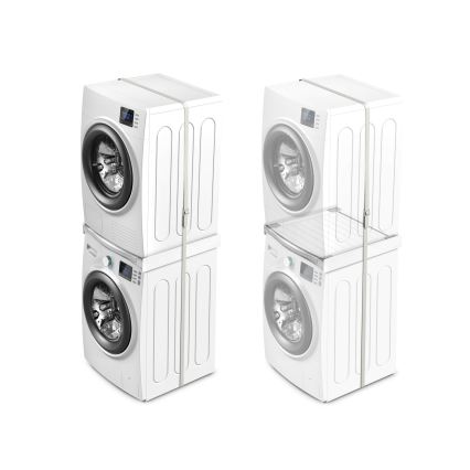 Meliconi 656113 - Pedestal para lavadora y secadora con cajón extraíble 70 cm blanco