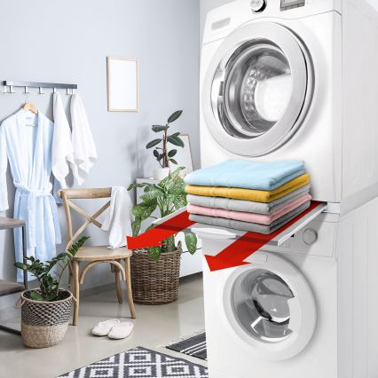 Meliconi 656114 - Kit separador para lavadora y secadora 70 cm, blanco