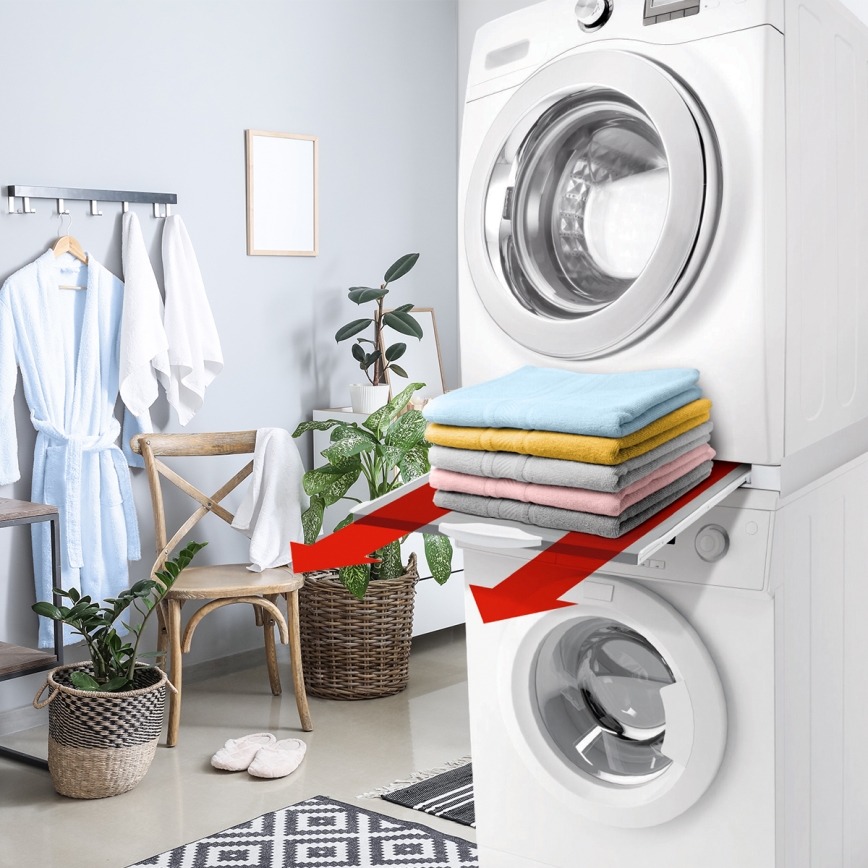 Meliconi 656114 - Kit separador para lavadora y secadora 70 cm, blanco