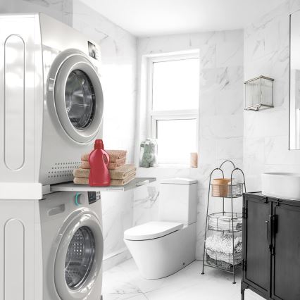 Meliconi 656114 - Kit separador para lavadora y secadora 70 cm, blanco