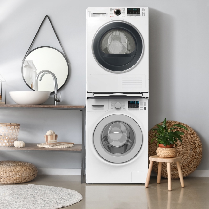 Meliconi 656114 - Kit separador para lavadora y secadora 70 cm, blanco