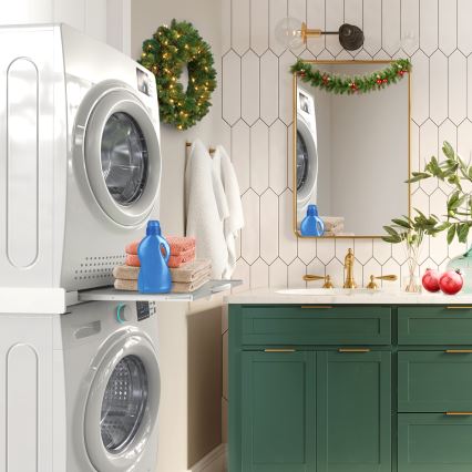 Meliconi 656114 - Kit separador para lavadora y secadora 70 cm, blanco