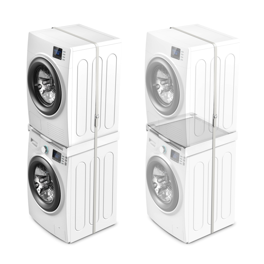 Meliconi 656114 - Kit separador para lavadora y secadora 70 cm, blanco