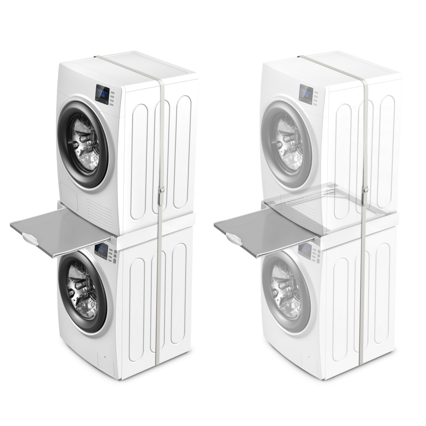 Meliconi 656114 - Kit separador para lavadora y secadora 70 cm, blanco