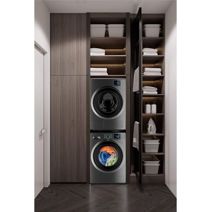 Meliconi 656136 - Kit de apilamiento para lavadora y secadora con cajón extraíble, 60 cm, negro