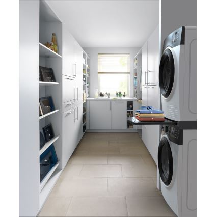 Meliconi 656136 - Kit de apilamiento para lavadora y secadora con cajón extraíble, 60 cm, negro