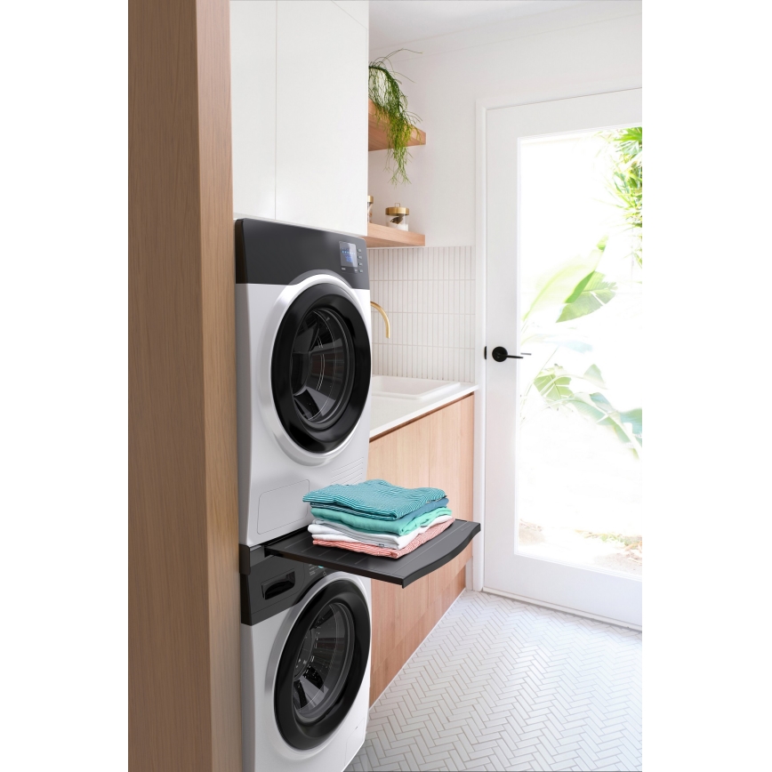 Meliconi 656136 - Kit de apilamiento para lavadora y secadora con cajón extraíble, 60 cm, negro