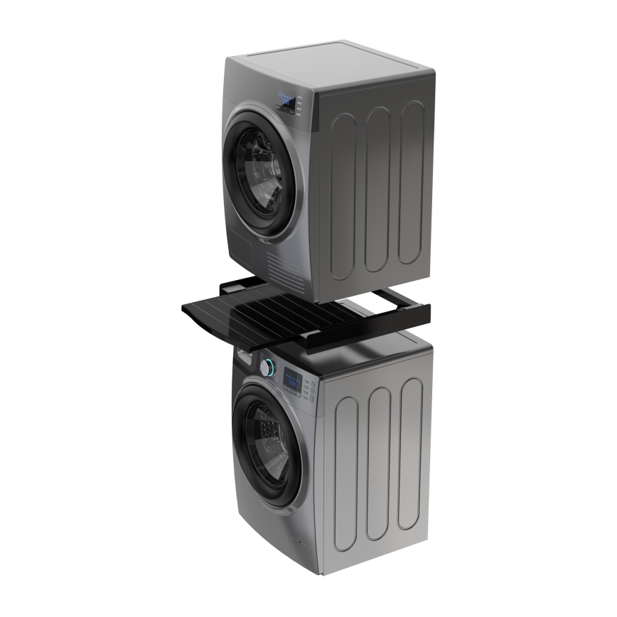 Meliconi 656136 - Kit de apilamiento para lavadora y secadora con cajón extraíble, 60 cm, negro
