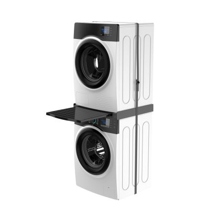 Meliconi 656136 - Kit de apilamiento para lavadora y secadora con cajón extraíble, 60 cm, negro