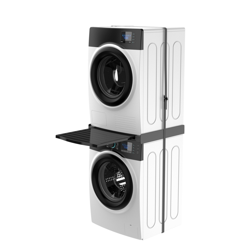 Meliconi 656136 - Kit de apilamiento para lavadora y secadora con cajón extraíble, 60 cm, negro