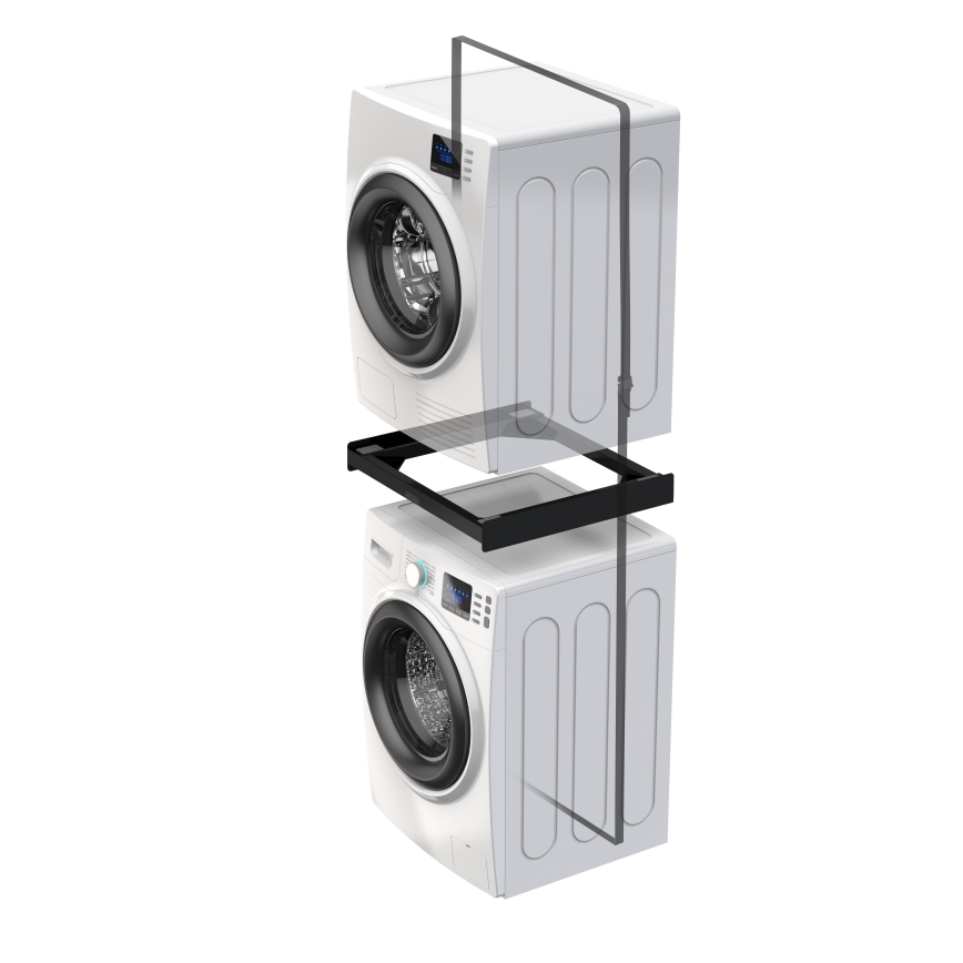 Meliconi 656138 - Separador para apilar lavadora y secadora 70 cm negro