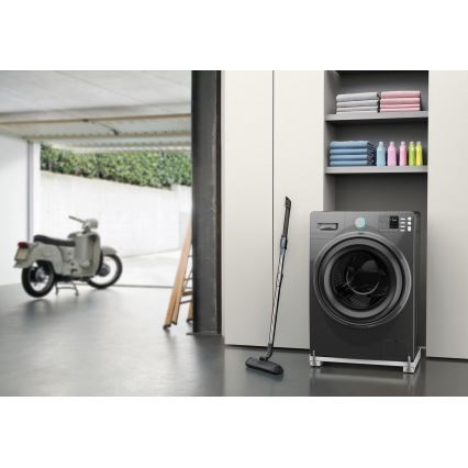 Meliconi 656149 - Base antivibratoria para lavadora con ruedas extraíbles, 47 cm, blanca