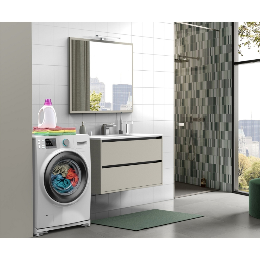 Meliconi 656149 - Base antivibratoria para lavadora con ruedas extraíbles, 47 cm, blanca