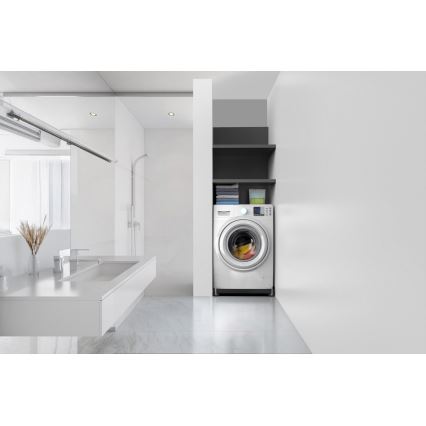 Meliconi 656168 - Base antivibratoria para lavadora con ruedas extensibles 47 cm negra