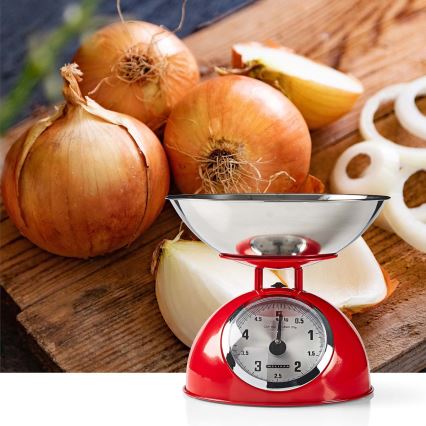 Melissa - Báscula de cocina retro con cuenco, roja