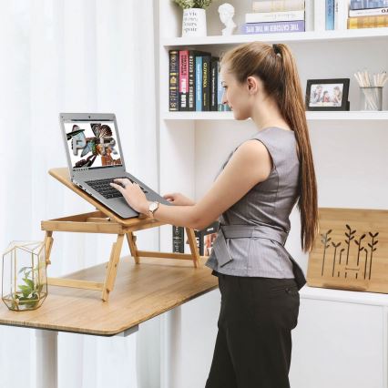 Mesa ajustable para portátil para cama LAT, marrón