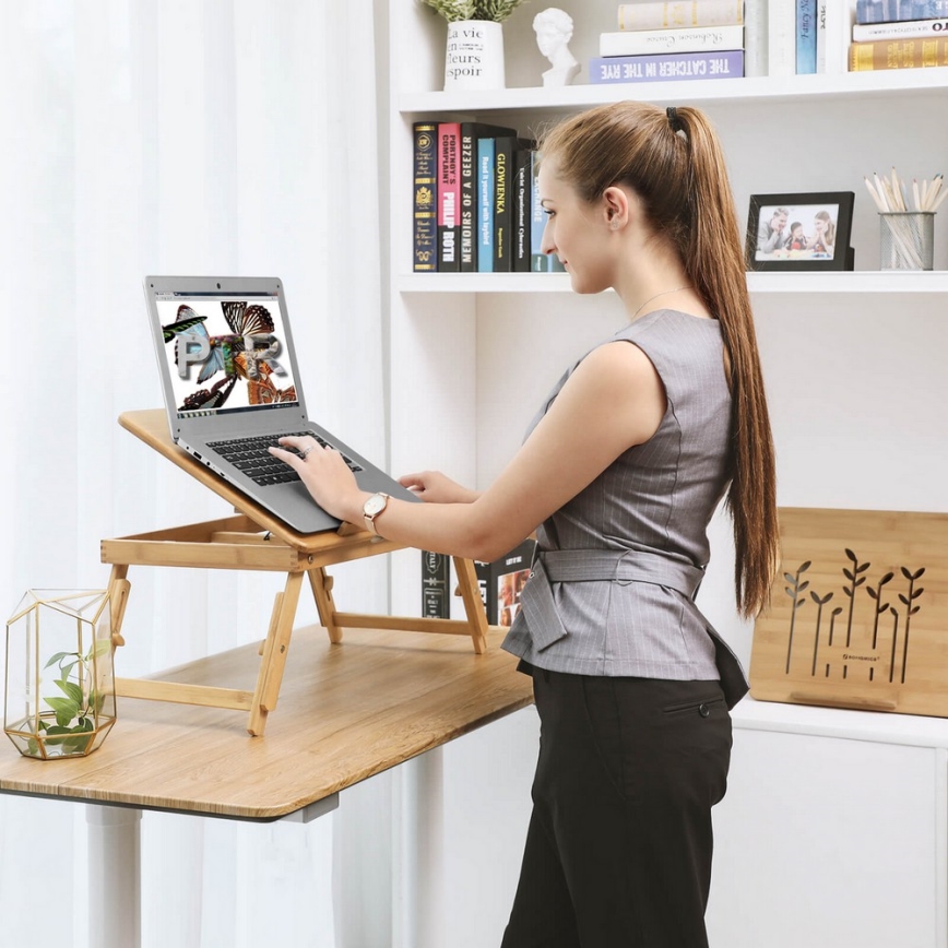 Mesa ajustable para portátil para cama LAT, marrón