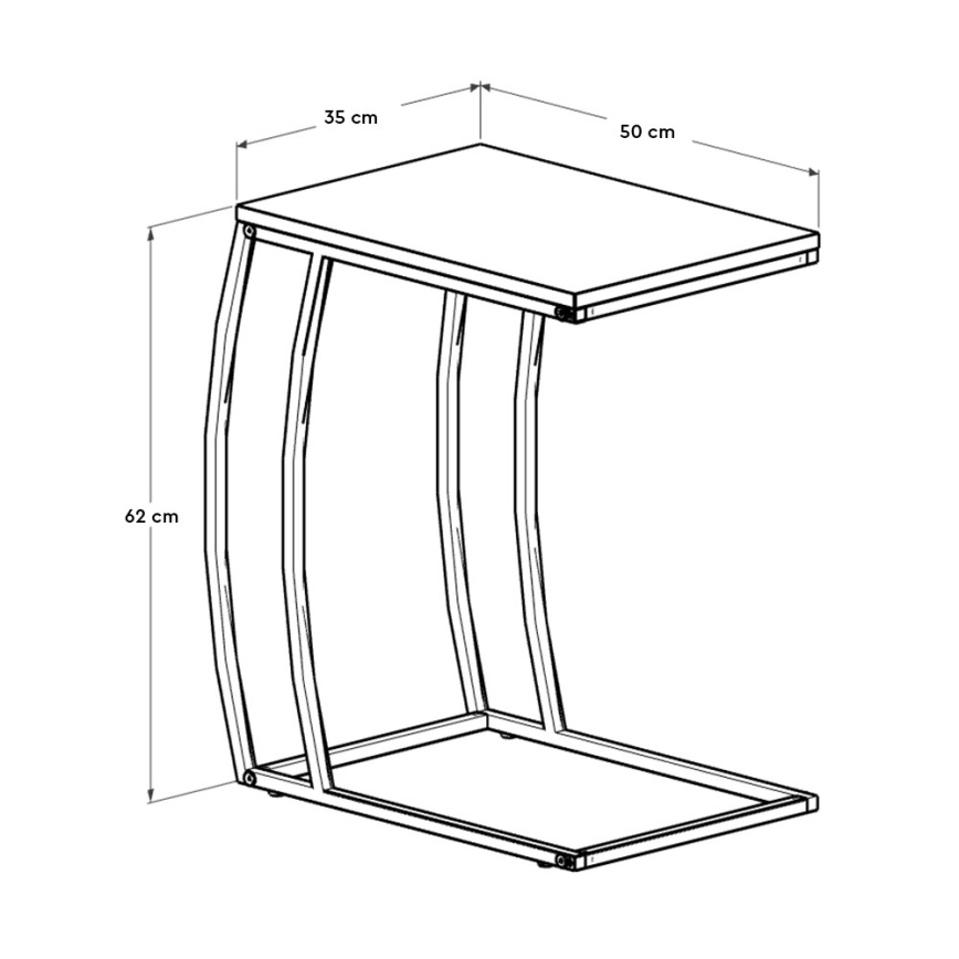 Mesa auxiliar 65x35 cm negro