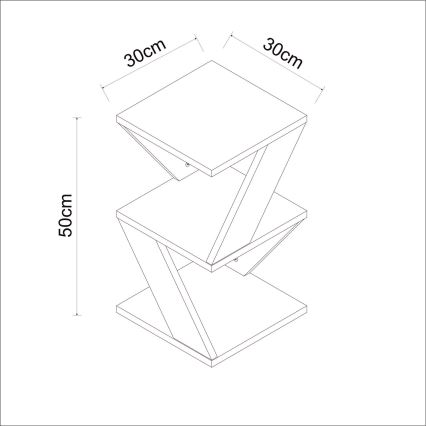 Mesa auxiliar ALBENI 50x30 cm blanco