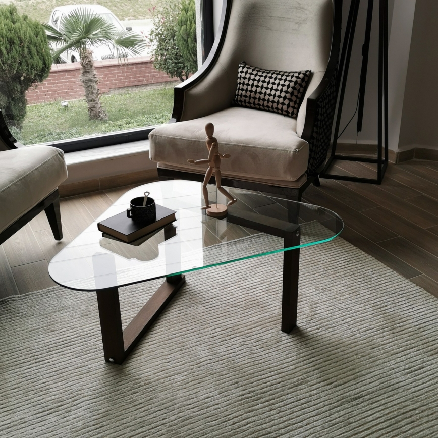Mesa auxiliar CAM 41x96 cm marrón/transparente