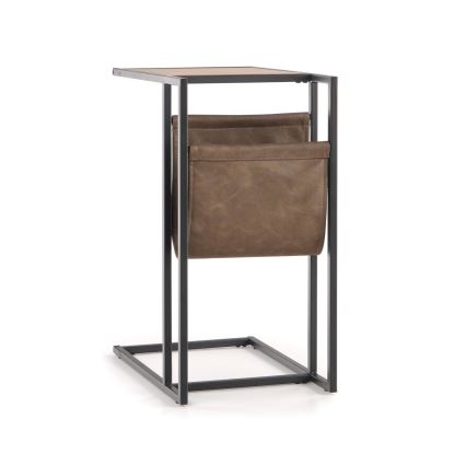 Mesa auxiliar COMPACT 65x47 cm negro/marrón