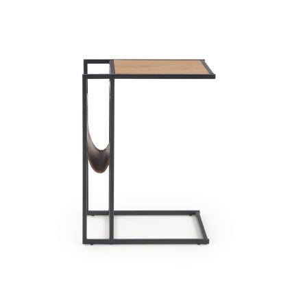 Mesa auxiliar COMPACT 65x47 cm negro/marrón