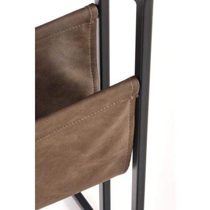 Mesa auxiliar COMPACT 65x47 cm negro/marrón