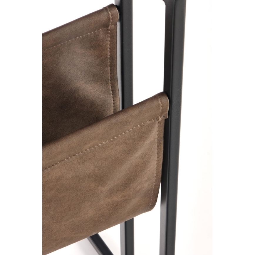 Mesa auxiliar COMPACT 65x47 cm negro/marrón