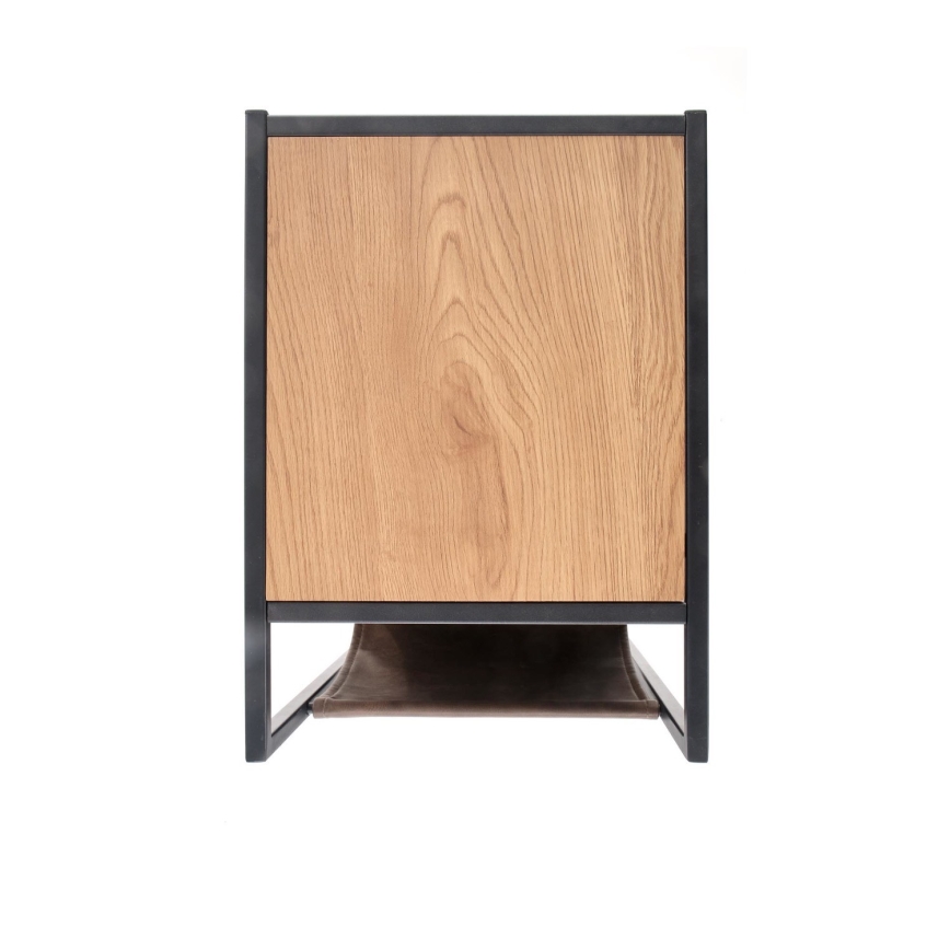 Mesa auxiliar COMPACT 65x47 cm negro/marrón