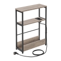 Mesa auxiliar con enchufe integrado y puertos USB ROD marrón/negro