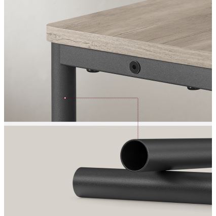 Mesa auxiliar con enchufe integrado y puertos USB ROD marrón/negro
