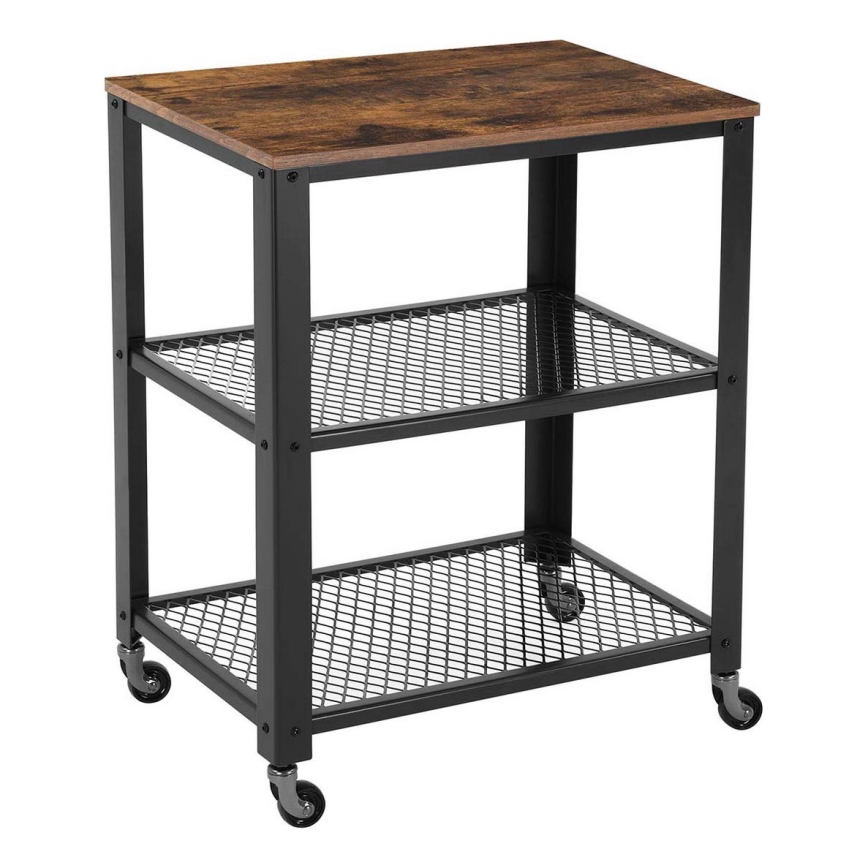 Mesa auxiliar de servicio MARGE marrón/negro