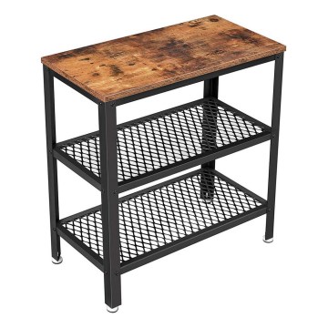 Mesa auxiliar ELDUR marrón/negro