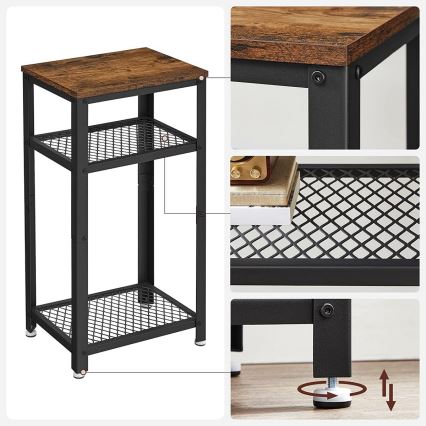 Mesa auxiliar ELDUR marrón/negro