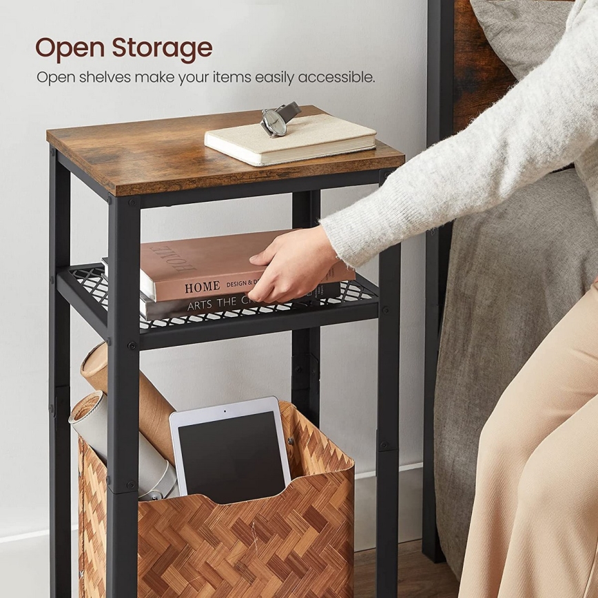 Mesa auxiliar ELDUR marrón/negro