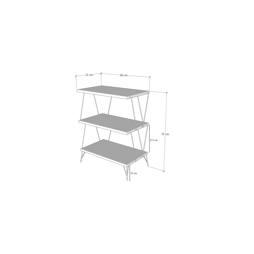 Mesa auxiliar LAZANDOS 75x48 cm blanco