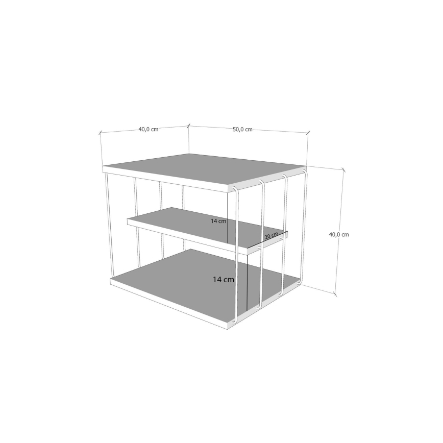 Mesa auxiliar LIFON 40x50 cm antracita