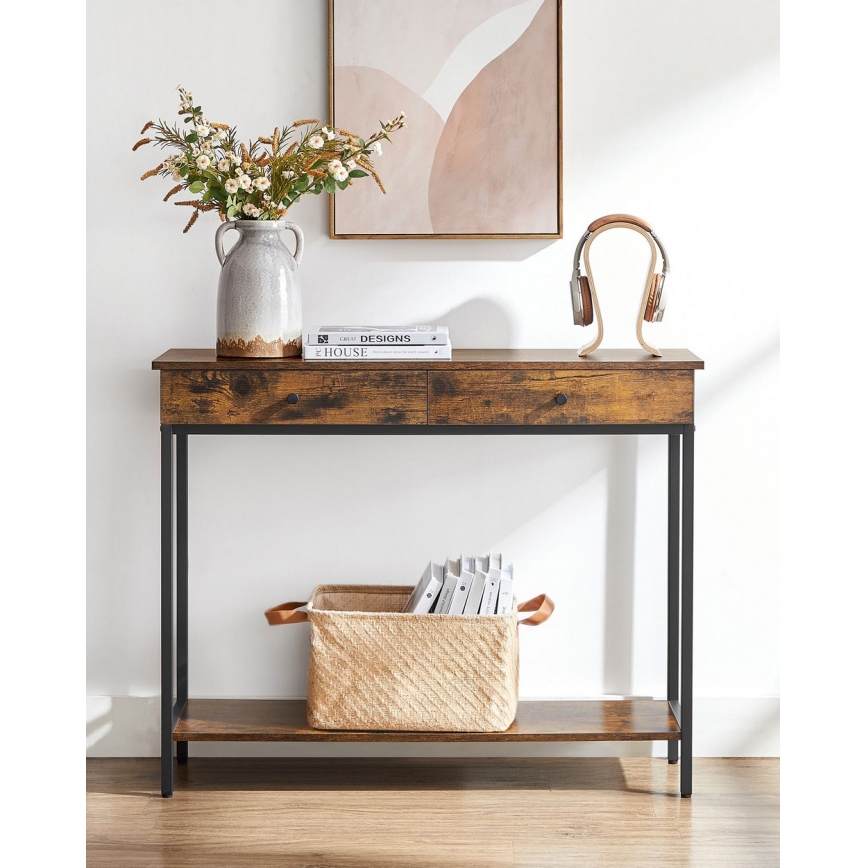 Mesa auxiliar LUVOR marrón/negro