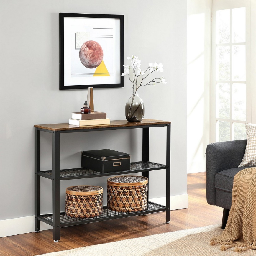 Mesa auxiliar LUVOR marrón/negro