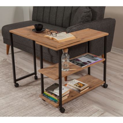 Mesa auxiliar MELIN 63x70 cm marrón/negro