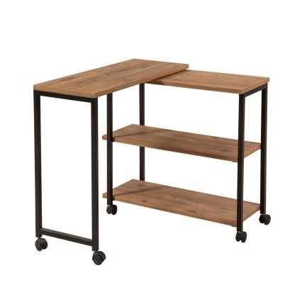 Mesa auxiliar MELIN 63x70 cm marrón/negro