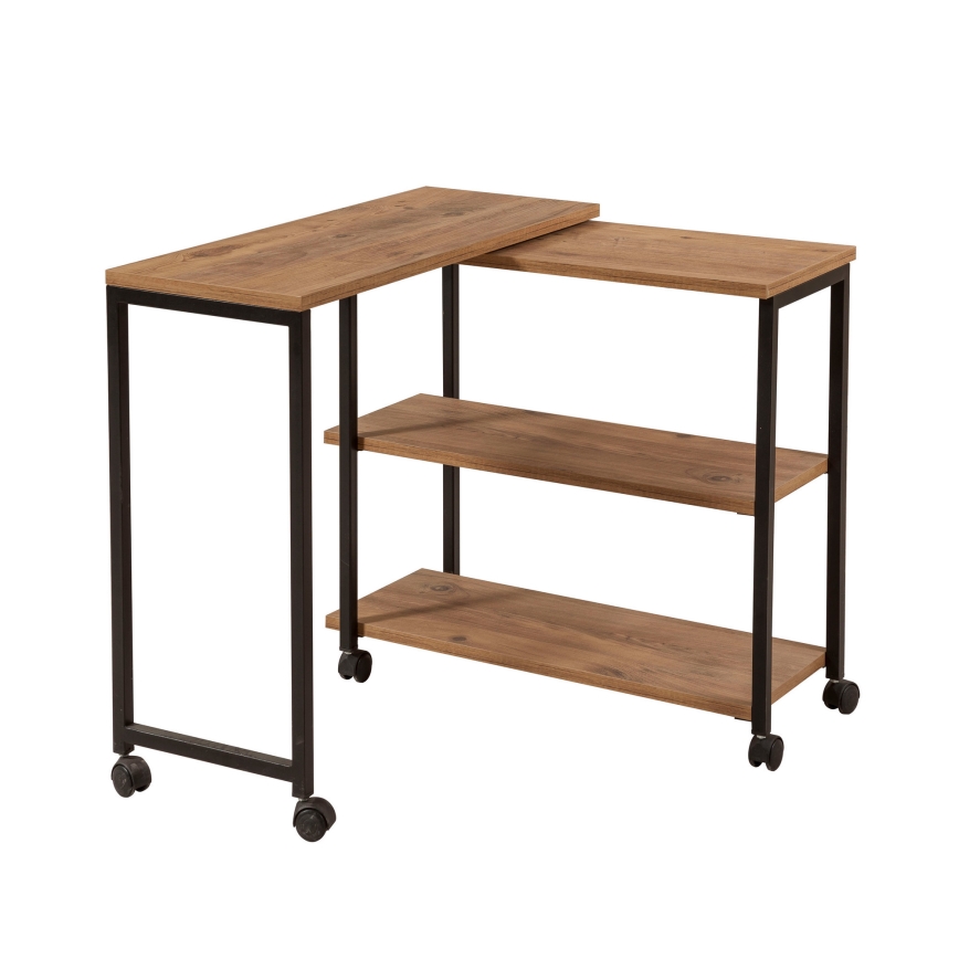Mesa auxiliar MELIN 63x70 cm marrón/negro