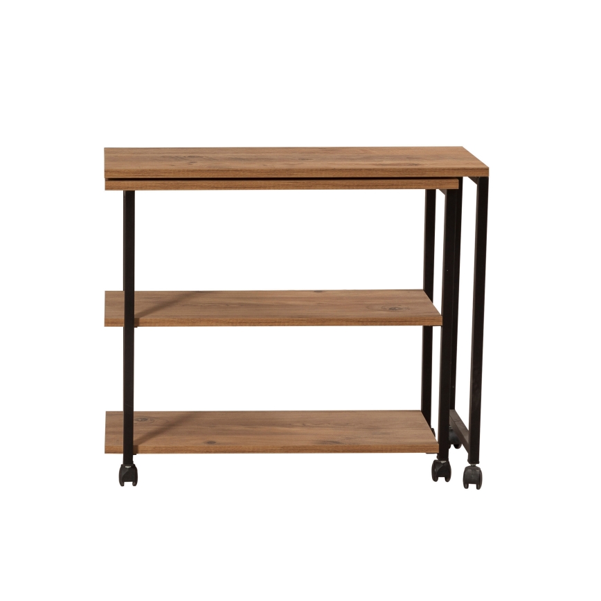 Mesa auxiliar MELIN 63x70 cm marrón/negro