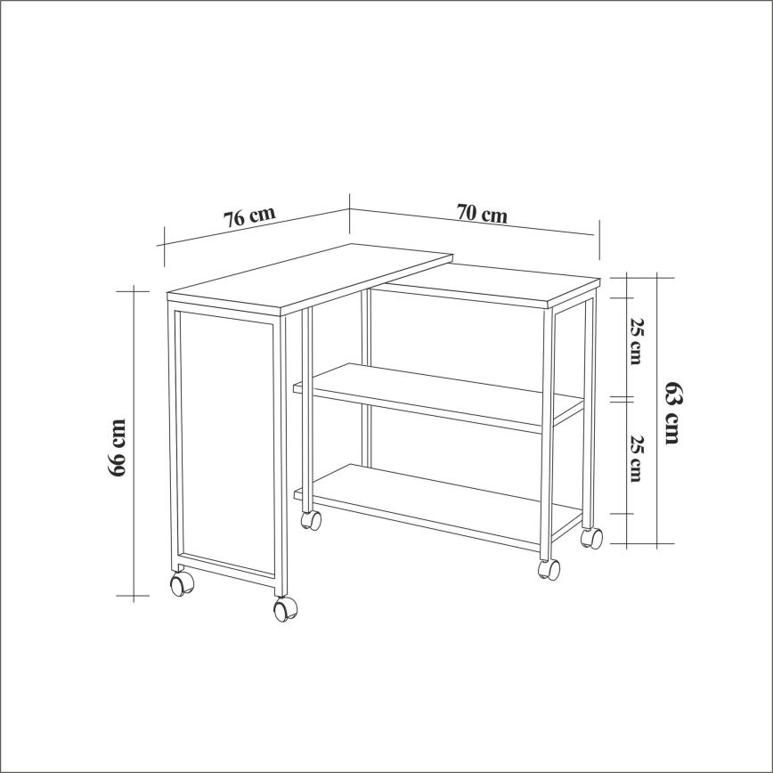 Mesa auxiliar MELIN 63x70 cm marrón/negro