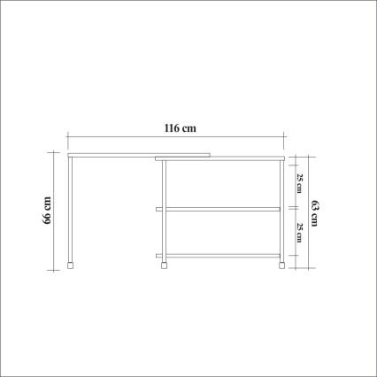 Mesa auxiliar MELIN 63x70 cm marrón/negro