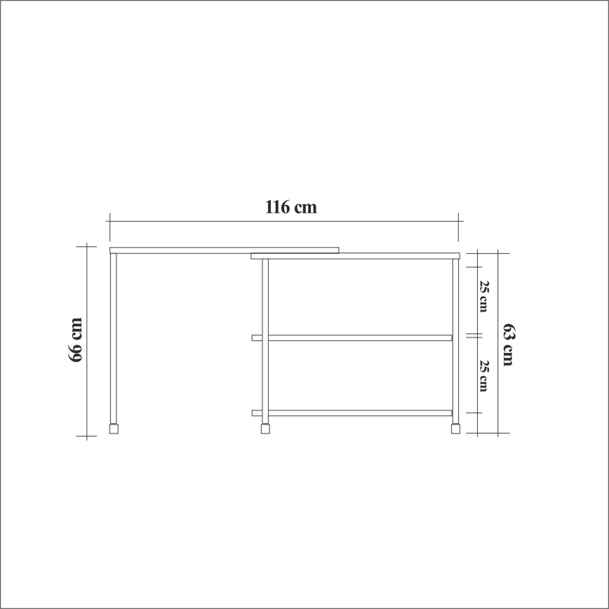 Mesa auxiliar MELIN 63x70 cm marrón/negro