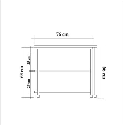 Mesa auxiliar MELIN 63x70 cm marrón/negro